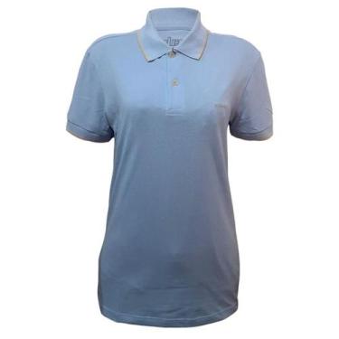 Imagem de Camisa Masculina Gola Polo Colcci Com Detalhe Malha Piquet, Azul cashm