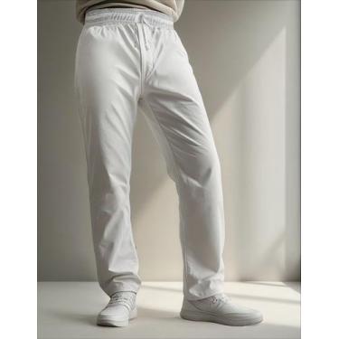 Imagem de Calça Brim Pesado Elástico Inteiro Reforçado Uniforme - NoBrand, Branc