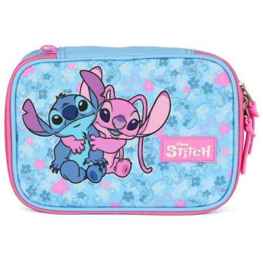 Imagem de Estojo escolar box Stitch Disney Luxcel - rosa - MAXLOG