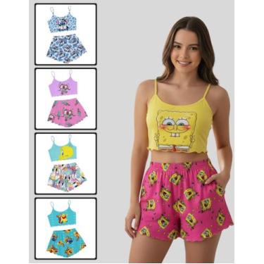 Imagem de Pijama Feminino Curto Stitch Baby Doll Virginia Short Doll - Isysser P