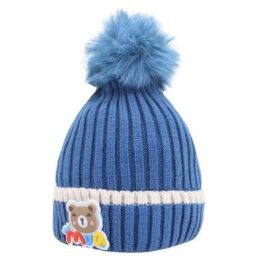 Imagem de Touca Gorro Infantil Azul Ursinho Tamanho Único - Gici Vest
