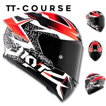 Imagem de Capacete KYT TT Course Vinales Balance Vermelho Cinza Metal