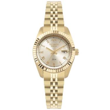 Imagem de Relogio Technos feminino dourado pequeno Riviera algarismo romano aço 