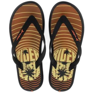 Imagem de Chinelo Rider R1 Style Masculino - Preto e Laranja, 41