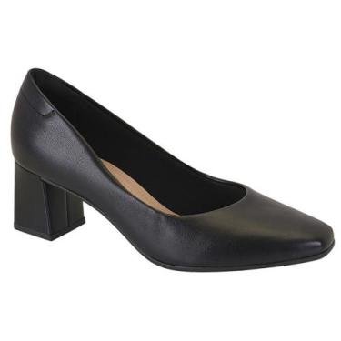 Imagem de Sapato Scarpin Salto Bloco Médio Beira Rio 4314100 Feminino, Preto, 38