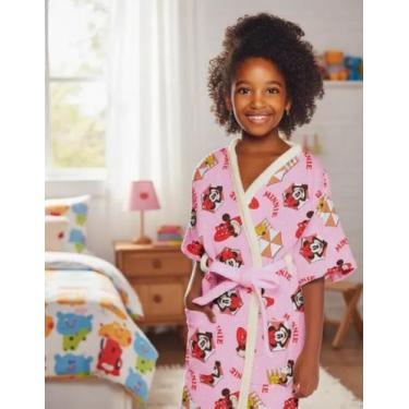 Imagem de Roupão Aveludado Infantil Quimono Estampado Minnie G Lepper