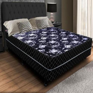 Imagem de Cama Box Conjugada Casal Cama Conjugado Ortopédico Estrutura em Madeira 138cm X 188cm C...