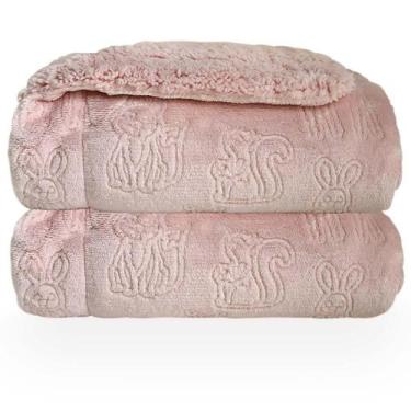 Imagem de Cobertor Bebê Plush Sherpa Ferrete - Catran, Rosa