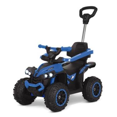Imagem de Quadriciclo Elétrico Infantil Flash Wheels Azul com Haste Direcionável