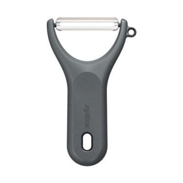 Imagem de Descascador Y Inox Lâmina Giratória Cabo Ergonômico Cozinha Preto Zyli