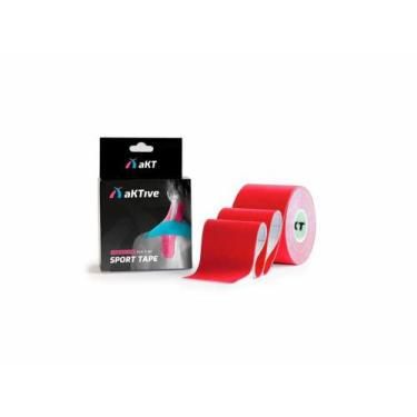 Imagem de Bandagem Neuromuscular Elástica Adesiva, Vermelho - Aktive Tape