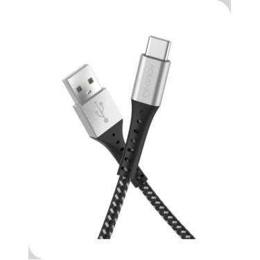 Imagem de Cabo USB-A para USB-C 1,2m Nylon Geonav Preto