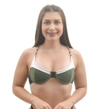 Imagem de Biquíni sem bojo com aro bicolor Arsiè, GG, Verde militar
