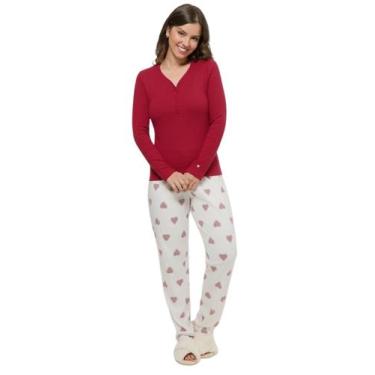 Imagem de Pijama Feminino Inverno Frio Bela Notte Manga Longa Inverno Adulto Cal