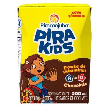 Imagem de Pirakids Achocolatado 200ml  Sabor Chocolate, Embalagem com Canudo, Ri