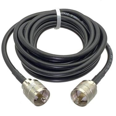 Imagem de Cabo Coaxial UHF PL259 Macho Para Macho RG58 Para Antena De Rádio De 6