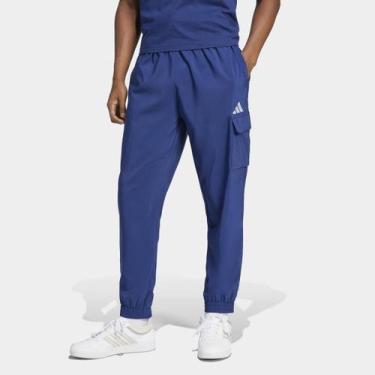 Imagem de Calça Adidas Cargo Masculina, Azul, Branco, G