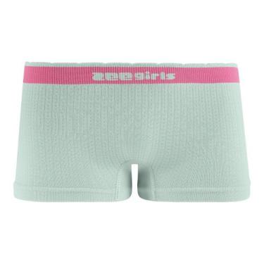Imagem de Calcinha Boxer Infantil sem Costura Cós Bicolor Verde - Zee Rucci, P