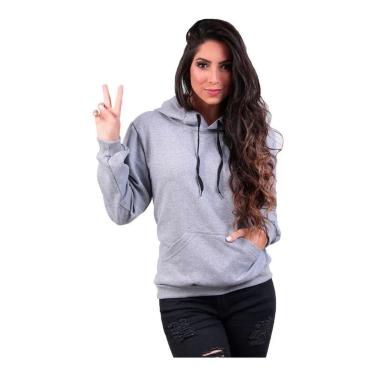 Imagem de Blusa Moletom Liso Feminino Casaco em Algodão-Feminino