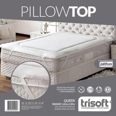 Imagem de Protetor Pillow Top Macio Confortável Cama Colchão Casal Queen Size 1,