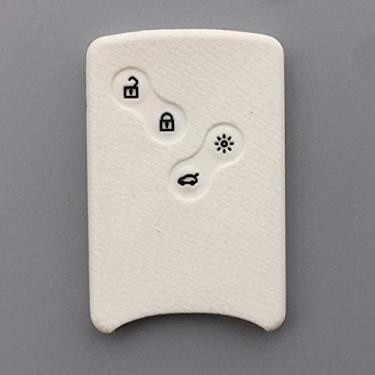 Imagem de YJADHU Capa de borracha de silicone para chave de carro Chave remota de 4 botões, adequada para Renault Clio Logan Megane 2 3 Koleos Scenic, branca