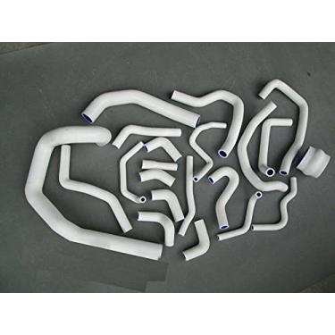 Imagem de LUXERAD Kit de mangueira de radiador de silicone de desempenho de 3 camadas 4,5 mm para TOY OTA SUPRA MA70 MK3 7M-GT/7MGTE turbo 3.0L Mangueira de radiador (branca)