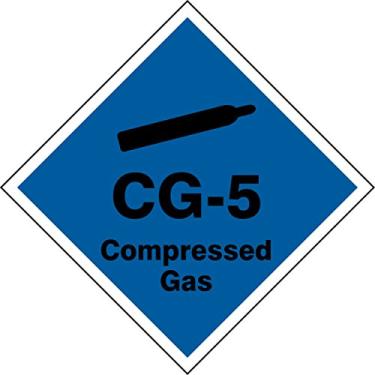 Imagem de Accuform TDJ605XVM Adesivo Dura-Vinyl"CG-5 Gás Comprimido" Fonte de Energia ShapeID, 6,3 cm L x 6,3 cm C (pacote com 5)