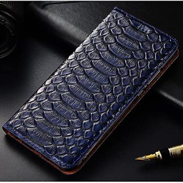 Imagem de Capa de couro genuíno para iphone 13 12 mini 11 12 pro max 5 6 6s 7 8 plus xr xs max capa de carteira com padrão de cobra, azul, para iphone 5 5s