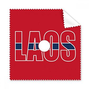 Imagem de Pano de limpeza de tela de telefone com nome da bandeira do país Laos limpador de óculos 5 peças