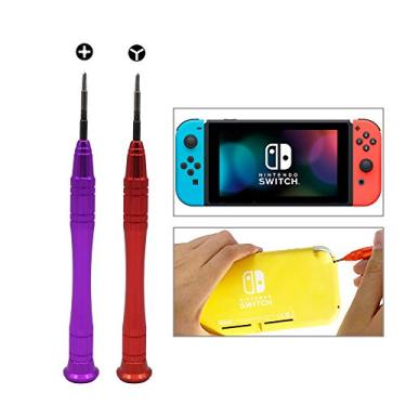 Imagem de Chave de fenda compatível com Switch, 2,0 mm Phillips 1,5 mm Y00 Tri-Point Tri-Wing Tip Kit de chave de fenda compatível com Switch Joy-Con e reparo de consoles