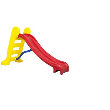 Imagem de Escorregador infantil médio playground escada amarela com 3 degraus E rampa vermelha