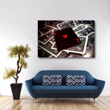 Imagem de Quadro decorativo Cartas Preto e Branco Tela em Tecido