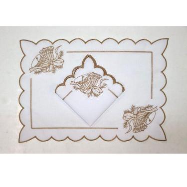 Imagem de Lugar Americano Primor Bells 35cm x 50cm Argivai Branco 4 peças