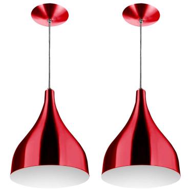 Imagem de Kit 2 Lustres Pd Gota Pequena Alumínio 21cm Cereja