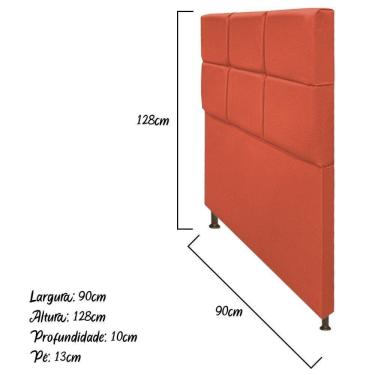 Imagem de Cabeceira Damares 90 Cm Solteiro Com Botonê Suede Terracota