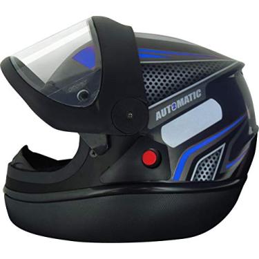 Imagem de Capacete FW3 AUTOMATIC PRETO COM AZUL 56 COM VISEIRA CRISTAL