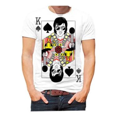 Imagem de Camisa Camiseta Baralho Cartas Jogos Azar Elvis Rei Rock Hd - Estilo K