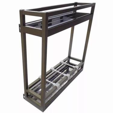 Imagem de Porta Latas/Óleos Lateral Bronze Com Trilhos 130X450X450Mm