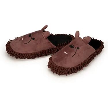 Imagem de Pantufa Chinelo Mop de Urso Marrom Importway Tamanho 38/39 IWPUMR3839