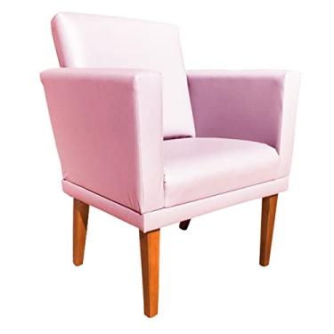 Imagem de Poltrona Decorativa Para Clínica e Recepção - Berlim (Suede Rosa)