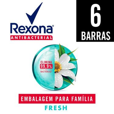 Imagem de Kit Sabonete em Barra Rexona Antibacterial Fresh com 6 unidades de 84g cada 6 Unidades