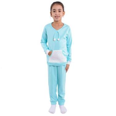 Imagem de Pijama Infantil Para Menina De Inverno Kanguru Pom-Pom Victory
