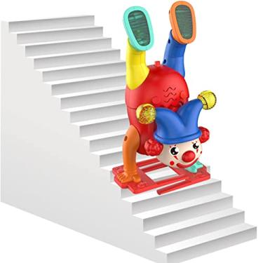 Imagem de Brinquedo com luzes em movimento – bebê andando na mão com luzes, brinquedo engraçado palhaço fofo com luz LED piscando brinquedos para bebês e crianças Mtaph