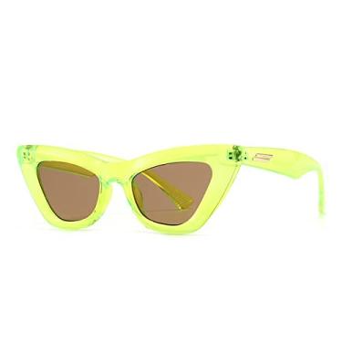Imagem de Óculos de Sol Olhos de Gato Moda Feminina Tons Vintage Designer Luxo Óculos de Sol UV400 Óculos Gafas De Sol, Amarelo, A
