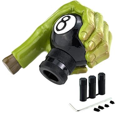 Imagem de Lunsom — Botão de câmbio de 8 bolas de mão verde para transmissão de carro, ajuste universal e manual automático