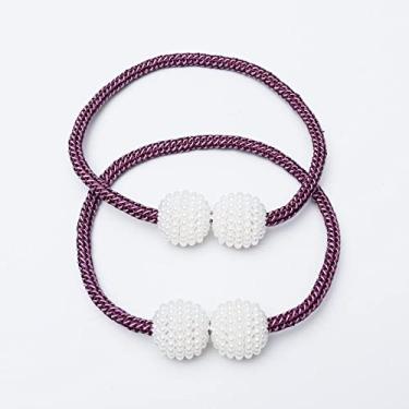 Imagem de Cinta de pérola ímã fivela fivela gancho fivela de corda decorativa fivela de cortina luz luxo acessórios cinto de gravata cordas tiebacks, T9,4 pcs