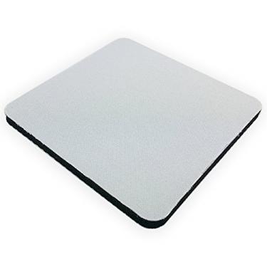 Imagem de Base de borracha de transferência de calor branca em branco superfície de tecido tapete de mouse quadrado flexível 220 x 180 x 5 mm (8 x 7") para computador e laptops antiderrapante
