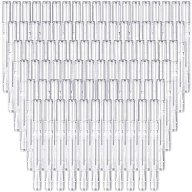 Imagem de Pacote com 100 canetas transparentes de 3 ml, pincel de caneta de óleo vazio para unhas, caneta de óleo de cutícula, aplicadores de recipiente de brilho labial cosméticos