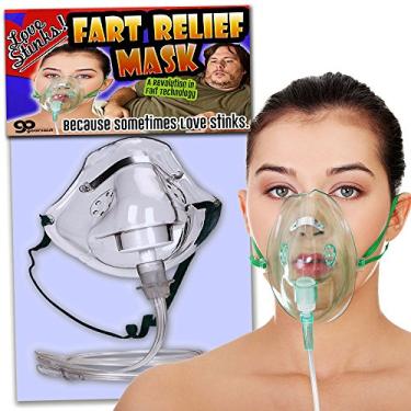 Imagem de Gears Out Máscara Love Stinks Fart Relief – Presente engraçado de peido para mulheres – Presentes de mordaça de chá de panela – Brincadeira de máscaras de oxigênio – Máscara de forno holandês
