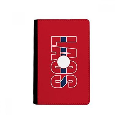Imagem de Porta-passaporte com nome da bandeira do país do Laos Notecase Burse carteira capa para cartão, Multicolor
